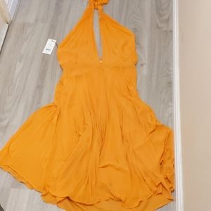 Never worn marigold halter dress